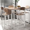 NicBex 5 Piece Dining Table Set for 4 People Modern Farmhouse 39.4 Inch Kitchen Table with 4 Metal Legs Dining Chairs for Living Room - 4 of 4