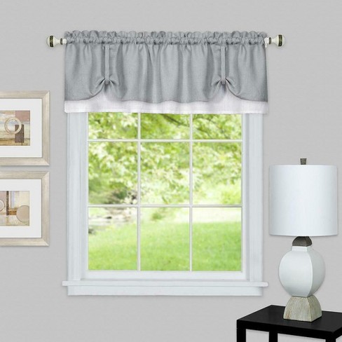 Kate Aurora Country Farmhouse Flax Linen Tie Up Window Valance - 58 In ...