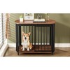 APRILSOUL GO 31.5" Wooden Dog Crate,Furniture-Style End Table for Small-Medium Dogs. Double-Doors, Modern Indoor Kennel, Brown - 2 of 4