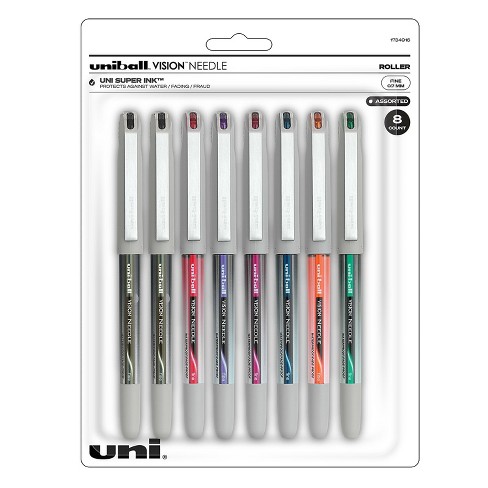  Uniball Vision Rollerball Pens, Black Pens Pack of 12