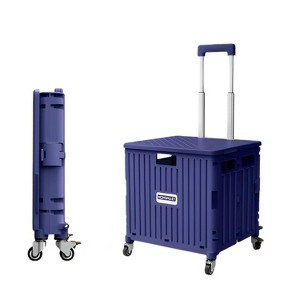 Viviendo 65L Foldable Shopping Trolley Cart Portable Grocery Basket ...
