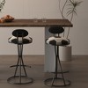KWPZQEB Round Bar Stools Set of 2 with S-shaped Metal frame, Tall Bar Stools with Upholstered & Back, Kitchen Bar stools for Kitchen Island, Pub, Cafe - 4 of 4