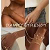 Gold Bracelets for Women Trendy 14K Gold Plated Bracelet for Women Non Tarnish Dainty Stackable Layered - 4 of 4