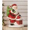 Bethany Lowe 12.0 Inch Down The Chimney Santa Roof Top Claus Delivering Santa Figurines - 3 of 3