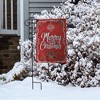 Merry Christmas Burlap Garden Flag Holly Berry Ornament 12.5"x18" Briarwood Lane - 4 of 4