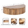 Kate and Laurel Reid Half Circle Wood Floating Side Table, 20x11x6, Natural - 2 of 4