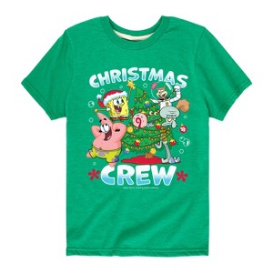 Boys' - SpongeBob SquarePants - Christmas Crew Short Sleeve Graphic T-Shirt - 1 of 4