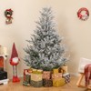 Costway 6/7/8 FT Artificial Christmas Tree with 762/1074/1470 Flocked Branch Tips, 340/450/580 Warm White LED Lights - 3 of 4