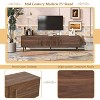 KTMBDW Mid-Century Modern Television Stand for 70/75/80 inch TV, Farmhouse Entertainment Center with 2 Drawers for Living Room, Bedroom, Walnut - 4 of 4