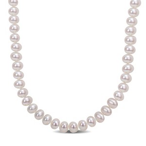 EVERLY JEWELRY | Sterling Silver 5-6mm Cultured Freshwater Pearl Strand Necklace, 18 inc - 1 of 4
