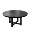 PexFix 59" x 59" Solid Wood Farmhouse Dining Table Round Wood Texture Top with Cross X Base for Modern Dining Rooms & Family Gatherings Black - 4 of 4