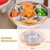 LunaLulinlk 1-piece divided insulated food tray, 5-grid stainless steel round tray with lid, shallow seal insulation, portable leak-proof tray - 3 of 4