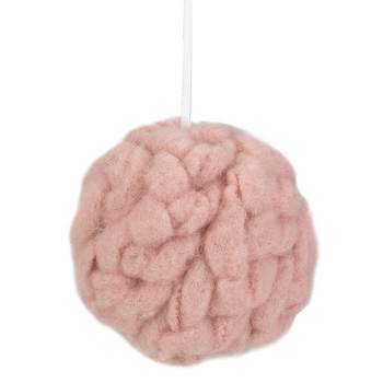 Northlight 3.75" Pink Woven Yarn Ball Hanging Christmas Ornament