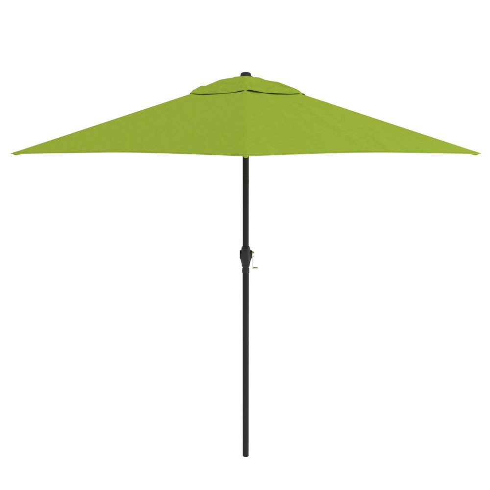 Photos - Parasol 9' x 9' Steel Market Polyester Patio Umbrella with Crank Lift and Push-But