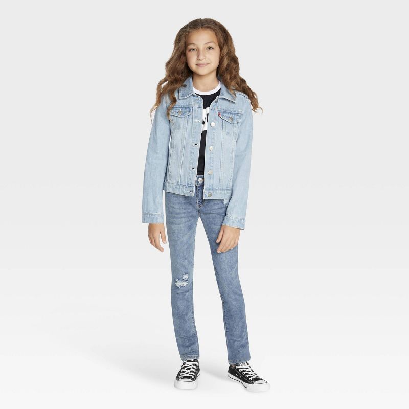 Levi's® Girls' Trucker Jeans Jacket - Light Wash, 4 of 10