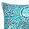 20" x 20" Mosaic Square Patio Throw Pillow Blue - New York Botanical Garden: Outdoor Cushion with Zipper, Oxford Fabric - 4 of 4