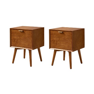 Set of 2 Doris 2 - Drawer Nightstand with  Built-In Outlets | HULALA HOME