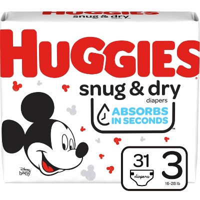 box of huggies diapers size 3