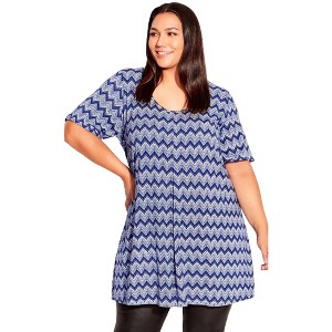 Avenue Women's Plus Size Liv Pleat Front Tunic - 1 of 4