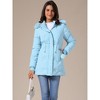 INSPIRE CHIC Women's Winter Thicken Puffer Faux Fur Removable Hood Warm Parka Jacket - 3 of 4