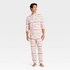 Men's "Let it Snow" Fair Isle Cozy Knit Holiday Matching Family Pajama Pants - Wondershop™ Cream - 3 of 4