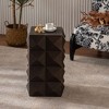 Racxily Retro Side Table - Retro 23.62" 3D Embossed Table, Fir Wood/MDF, Bedroom Nightstand, Living Room Accent, Natural Wood Tone - 2 of 4