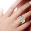 Pompeii3 3 1/2Ct Diamond Wedding 11mm Wide Anniversary Ring 14k Gold Lab Created - 3 of 4