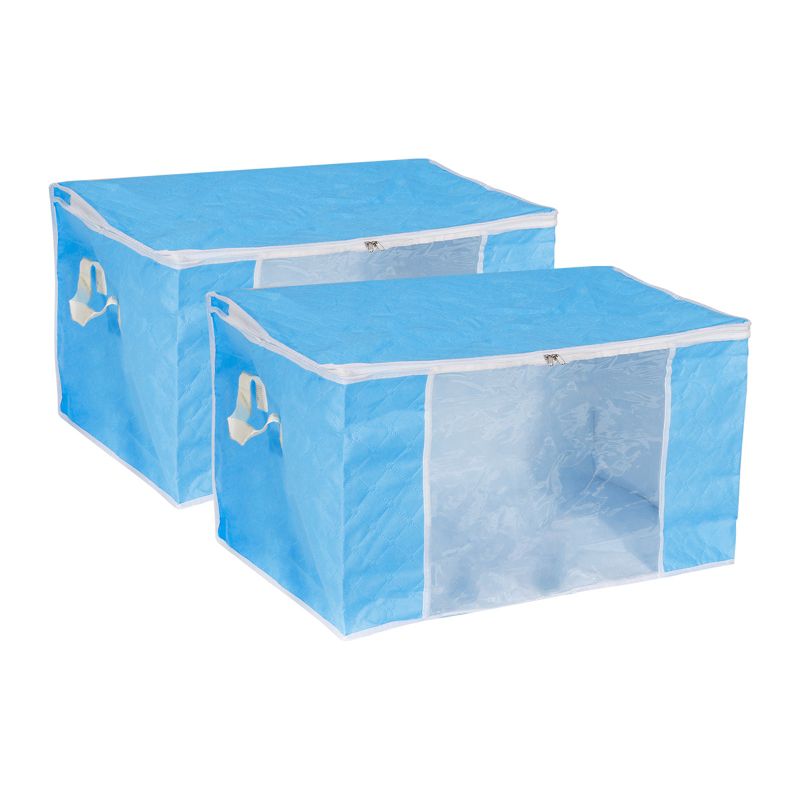 Unique Bargains Foldable Clothes Storage Bins Closet Organizers with Reinforced Handles Blankets Bedding, 1 of 7