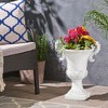 Syemin Outdoor Planters with Special Design, Novely Flower Planter Pot for Garden, Courtyard, Patio, White，15.5"*11.25"*19.25" - 4 of 4