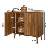 Chic Crate 31.5" Farmhouse Coffee Bar Cabinet with Storage, Walnut Sideboard Buffet for Entryway & Kitchen - 2 of 4