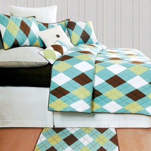 C&F Home 20" x 26" Argyle Aqua Cotton Standard Sham - Machine Washable - 1 of 1