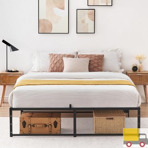 Garvee Platform Bed Frame, 14" Heavy Duty Metal Mattress Foundation with 3-in-1 Steel Support, 13" Underbed Storage, No Box Spring Needed - 1 of 4