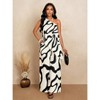 Mocamel Women's  Slanted Shoulder irregular Hem Top And Bohemian Elegant Wide Leg Pants 2 Piece, Casual Daily - 2 of 4