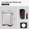 30 Liter/8 Gallon Dual Compartment Trash Can, Rectangle Stainless Steel Garbage Bin - 3 of 4