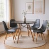HomeRoots 32" Black and Natural Wood Round Top Dining Table - 2 of 4