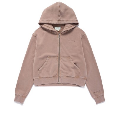 Samii Ryan | Stone Wash Zip Up Hoodie, Taupe, Small, 2