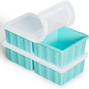 Silicone Freezer Trays with Lid, Soup Portion Freeze Molds for Meal Prep, and Souped Ice Cubes - 1 of 4