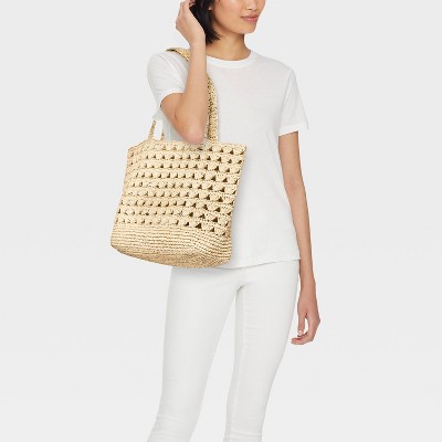 Сумки Universal Thread Straw Scallop Woven Tote Handbag - Universal Thread™ Natural — фото 2