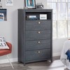 Dover Edge 4 Drawer Chest Denim Oak - Sauder: Vertical Storage, Laminated Surface, Metal Hardware - image 2 of 4