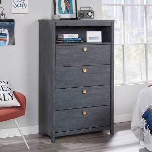 Dover Edge 4 Drawer Chest Denim Oak - Sauder: Vertical Storage, Laminated Surface, Metal Hardware - 1 of 4