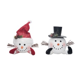 Transpac Foam Snowman Head Decor Set of 2 Christmas Home Decorations - 1 of 1