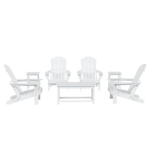 WestinTrends 7 Piece Set Outdoor Folding Adirondack Chairs with Coffee Table Side Table - 1 of 4