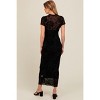 Pinkblush Black Floral Mesh Overlay Fitted Maternity Maxi Dress - 4 of 4