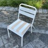 DSVIMOY 4PCS Outdoor Patio Seat Cushion, Replacement Seat Cushion with Ties for Gardens, Patios, Khaki White Striped, 14.67"*14.67"*2.1" - 4 of 4