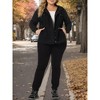 Agnes Orinda Women's Plus Size Denim Hood Layered Drawstring Fall Winter Button Pockets Jean Jackets - 2 of 4