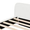 Upholstered Platform Bed Frame with White Boucle Fabric, Modern Bed with Slats and Headboard, No Box Spring Needed-The Pop Home - 4 of 4