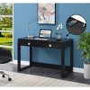 Newport 2 Drawer Desk with Charging Station Espresso/Black - Breighton Home: Home Office Workstation, MDF Construction - 2 of 4