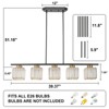 LLHZSY Modern Kitchen Island Lighting 5 Light Linear Chandelier with Crystal Shade - Multi - W 39 2/5 " - 4 of 4