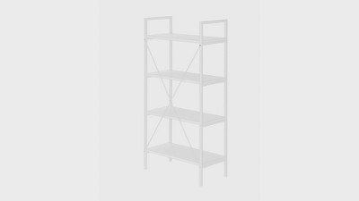 Contemporary 48" White Laminate 4-Tier Bookcase