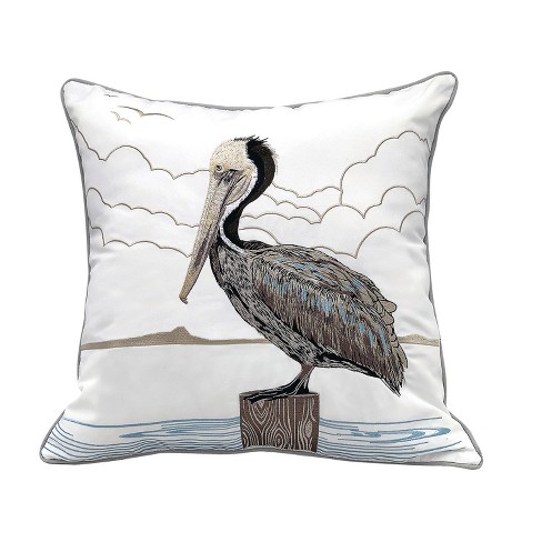 Rightside Designs Sunbathing-brown Pelican Embroidered Indoor/outdoor ...